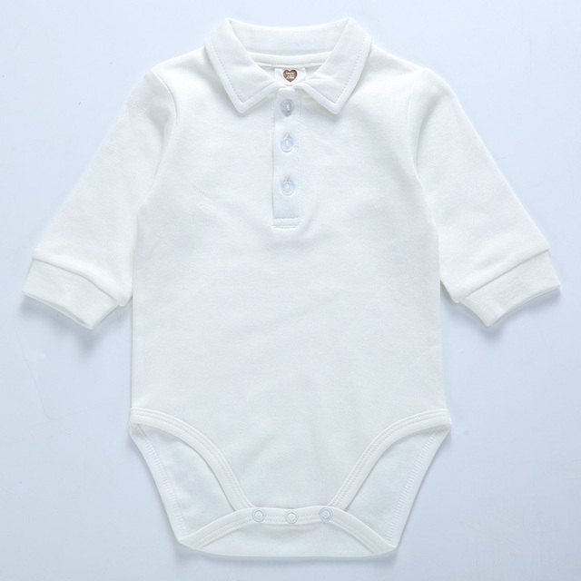 100% Cotton Polo Collar Jumpsuit Baby Boy Bodysuit